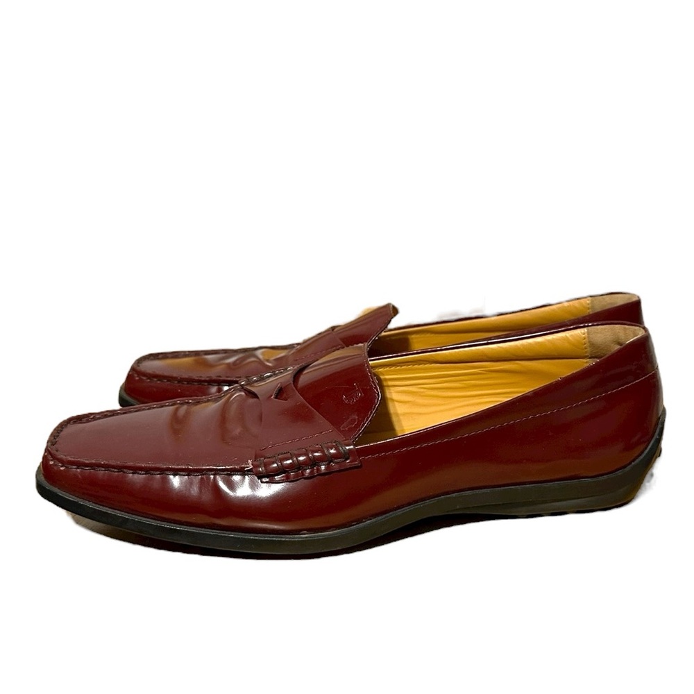 Tod's Burgundy Leather Loafers